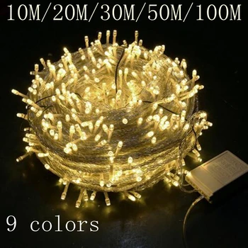 

LED String Lights Christmas Snowflake Lights Battery Operated 10M 20M 30M 50M LED Lights for Bedroom Corridor Patio Garden Yard