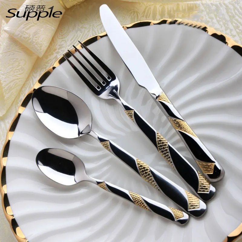 

Amazing Quality 4pcs Dinner Dinnerware Set Stainless Steel Knife and Fork Cutlery Set Western Tableware Steak Tableware