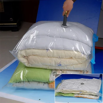 

Space-saving Home Vacuum Bags Durable Transparent Clothing Quilt Storage Bag Folding Vacuum Compressed Organizer Travel Seal Bag