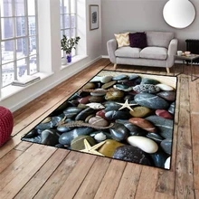 Черный синий галька Морская звезда 3d принт Нескользящая микрофибра Гостиная декоративный современный моющийся коврик