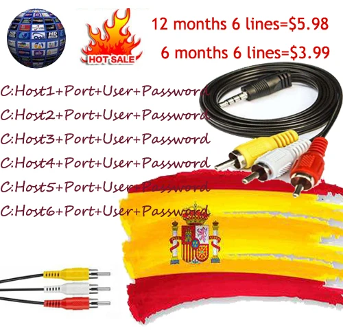 1 Year Cccams support DVB S2 Receptor Satelite TV Receiver Clines Server For Spain Portugal Germany