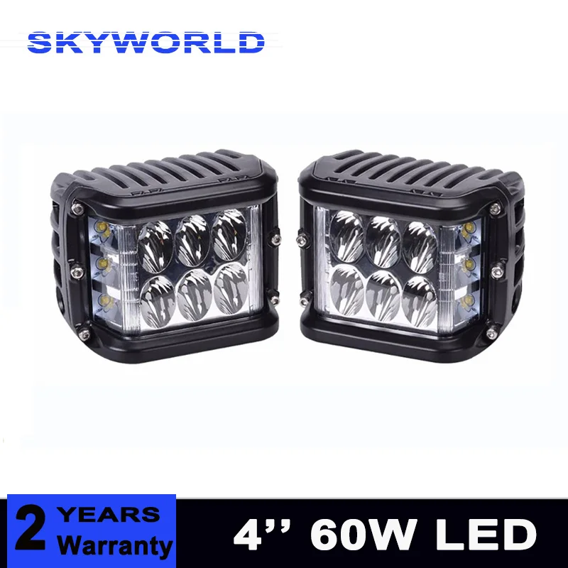 2pcs 60W Dual Side work light off road led Bar LED Shot Pod Cubes font b