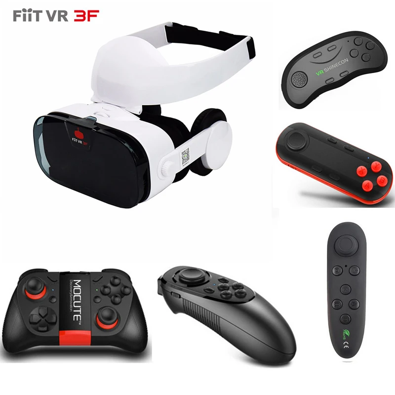 Виртуальная реальность очки 3D VR коробка гарнитура с наушниками и подарок пульт