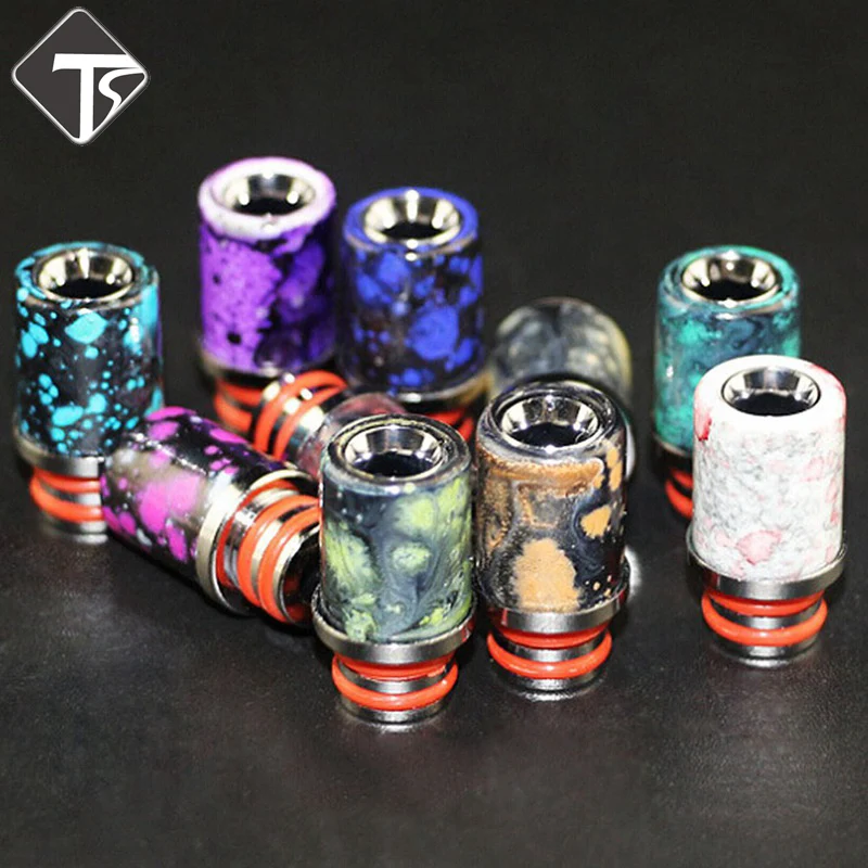 

2018 E-cigarette 510 Epoxy Resin Long Drip Tip For 510 Atomizer Elektronik Sigara RDA RTA 10 Colors 2.1*1.1cm