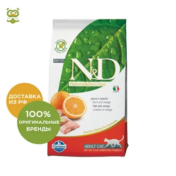 

N&D Cat Fish & Orange Adult корм для взрослых кошек, Рыба и апельсин, 300 г.