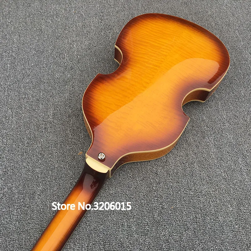 En Stock-Guitarra de Bajo Eléctrico para violín, parte superior del arce de la llama del abeto y la parte posterior, cuerpo Semi hueco Beatles bajo Guitarra, ¡envío gratis! En Stock-Guitarra de Bajo Eléctrico para violín, parte superior del arce de la llama del abeto y la parte posterior, cuerpo Semi hueco Beatles bajo Guitarra, ¡envío gratis!