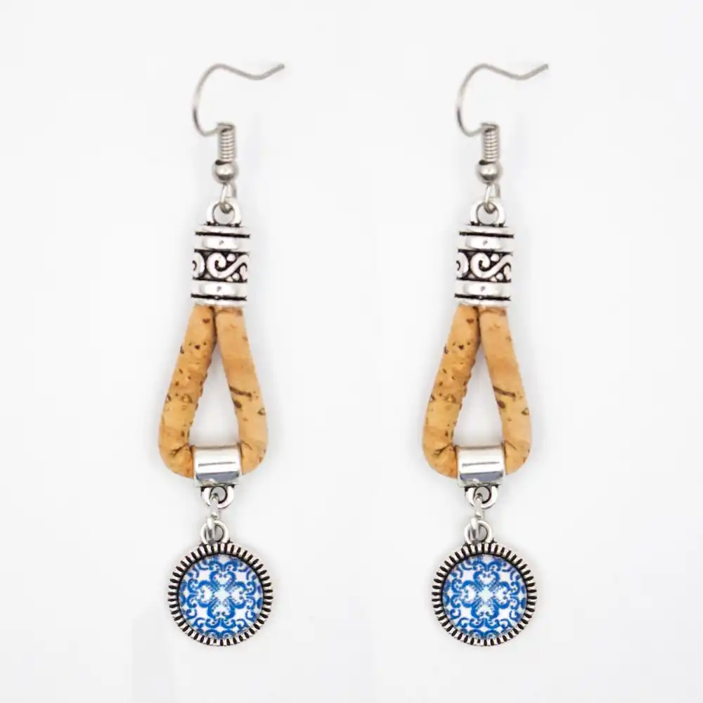 Ceramic tile drop earrings