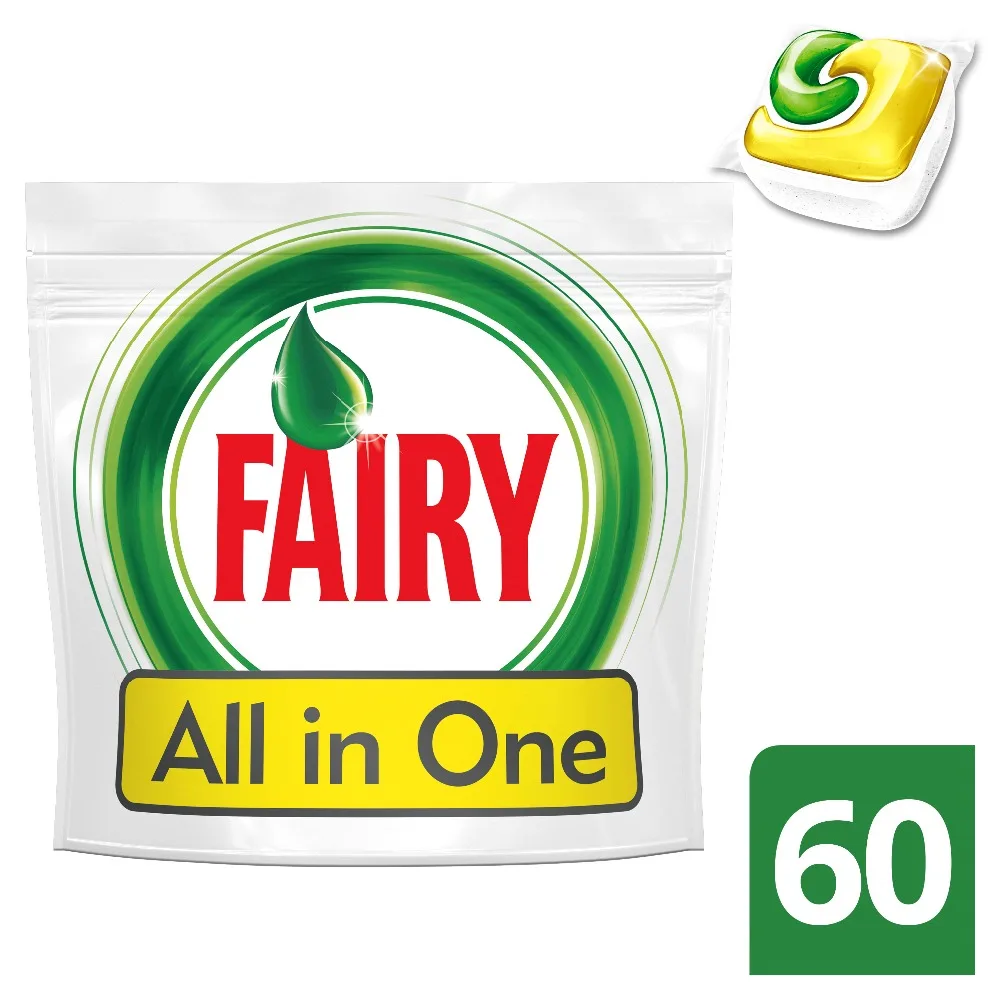 Lemon Dishwasher Tablets Fairy All In One Lemon (Pack of 60) Tableware Washing Dishes Detergents for Dishwashers Lemon Dishwasher Tablets Fairy All In One Lemon (Pack of 60) Tableware Washing Dishes Detergents for Dishwashers