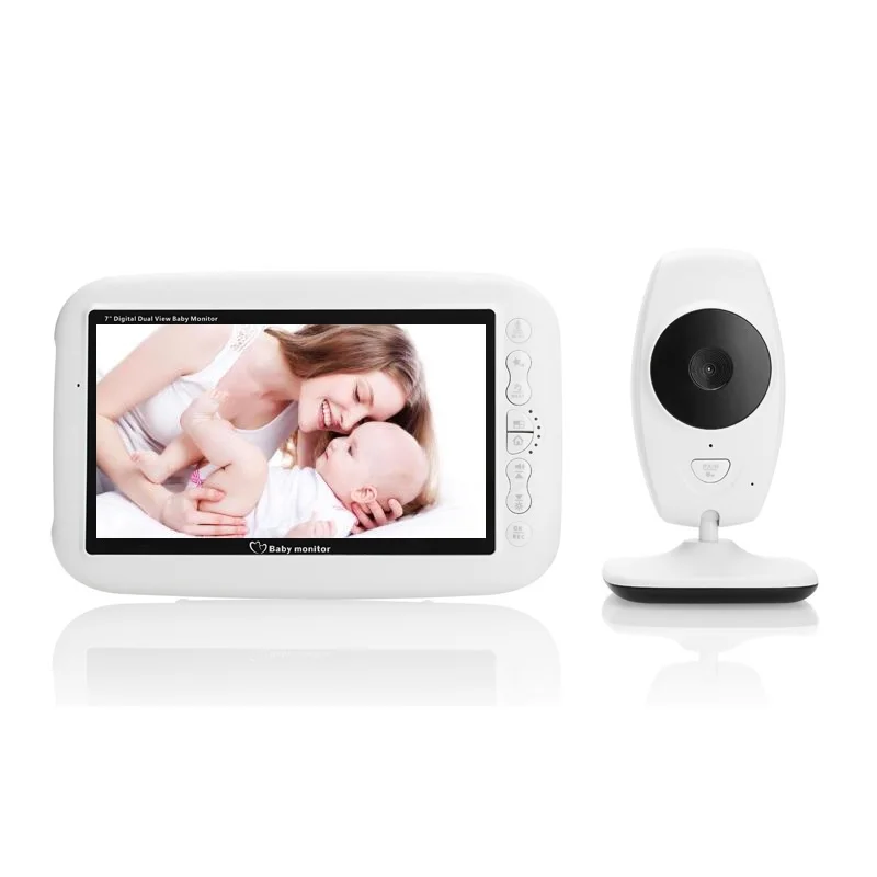 

babykam babyfoon met camera baby video nanny 7''LCD IR nightlight vision Baby Intercom Lullabies Temperature Sensor Video ON/OFF