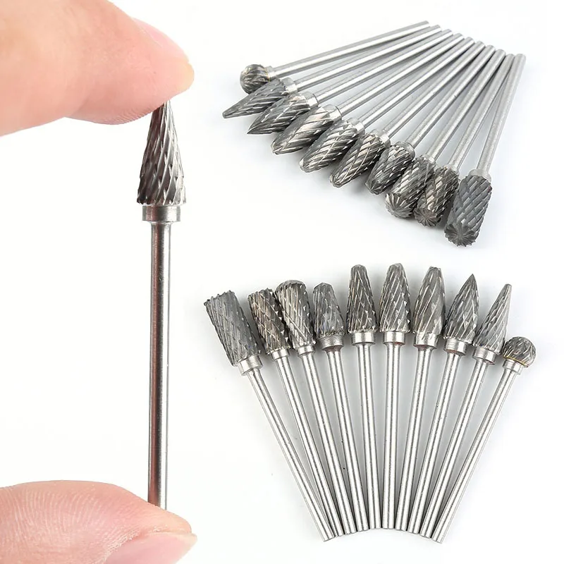 

Y&W&F New 10pcs Dental Lab Burs Tooth Drill Tungsten Steel Dental Burs 2.35mm Diameter Shank Dental Teeth Polishing Burs