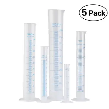 

5pcs Transparent Measuring Plastic Graduated Cylinder 50ml / 100ml / 250ml / 500ml / 1000ml
