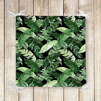 

Else Tropical Green Leaves Floral 3d Print Chair Pad Seat Cushion Soft Memory Foam Full Lenght Ties Non Slip Washable Zipper