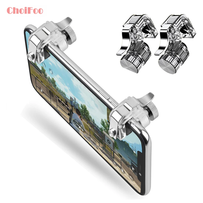 

1Pair PUBG Mobile Game Fire Button Aim Key Smart phone Gaming Trigger L1 R1 Shooter Controller Transparent V3.0 R11 For fortnit