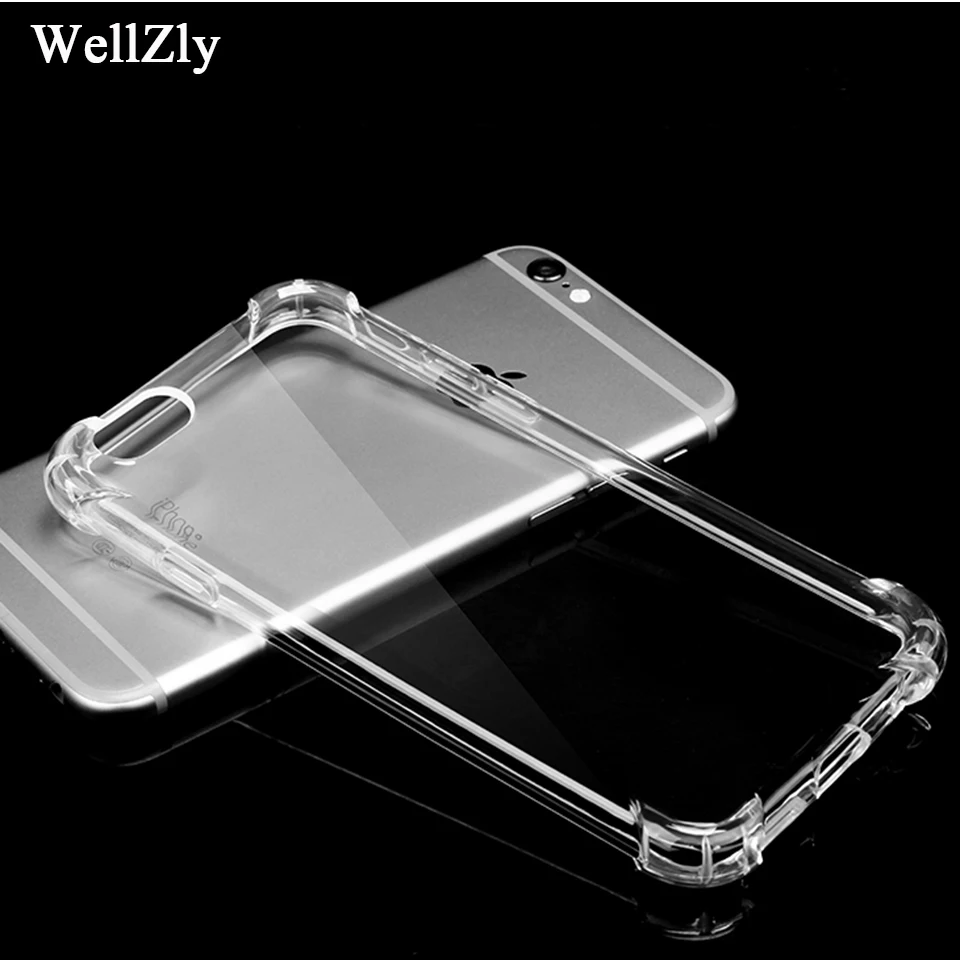 wellzly Transparent Phone Case for iphone case Soft TPU Silicone Case for iPhone x 5 6 7 8 Plus Phone shell protective sleeve