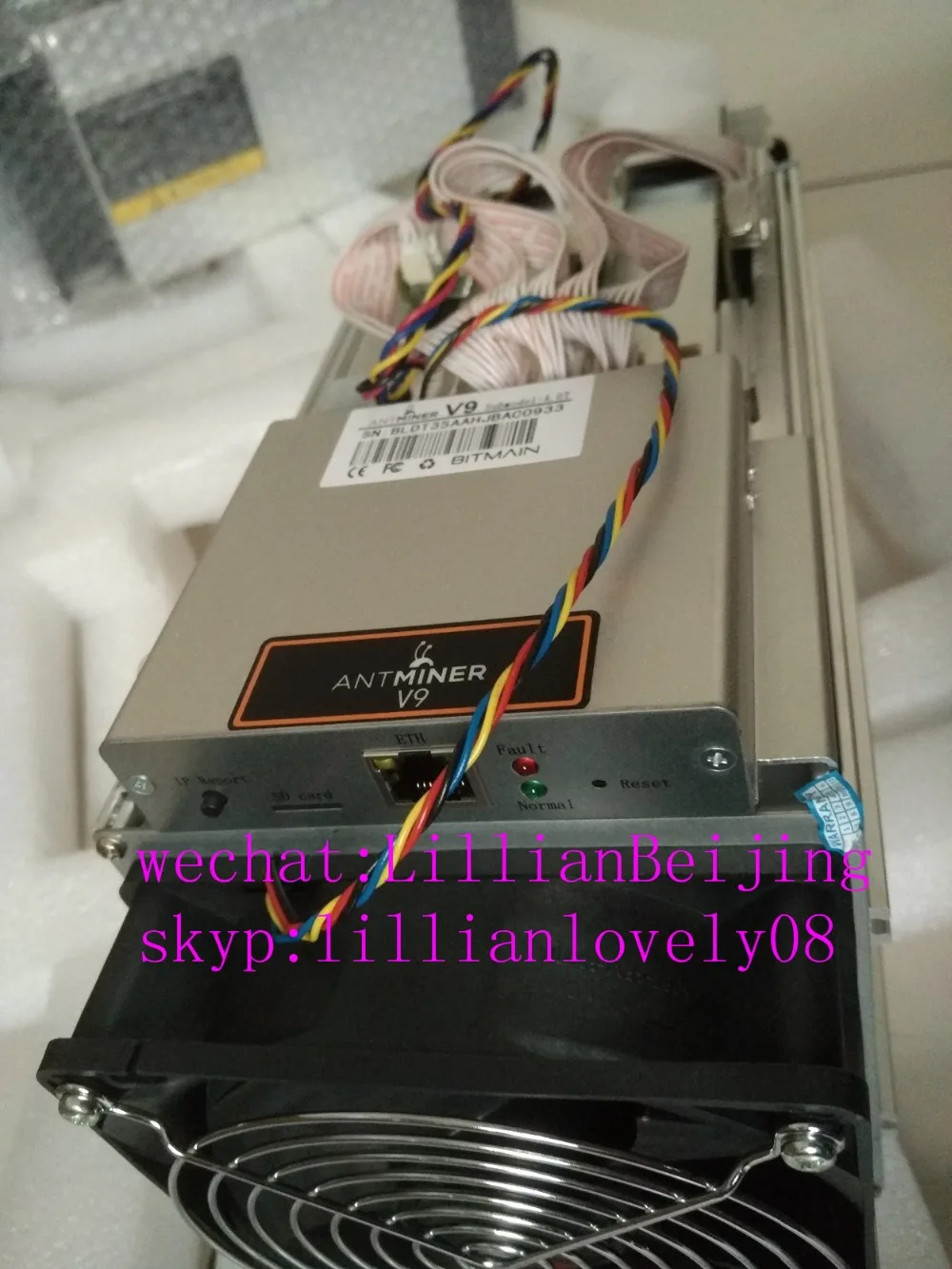 Б/у Bitmain AntMiner V9 4Th/s для btc bitcoin Mining machine Asic miner V9 4T