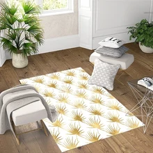 Золотой Желтый цветок с цветами и листьями 3d принт Нескользящая микрофибра Гостиная декоративный современный моющийся коврик
