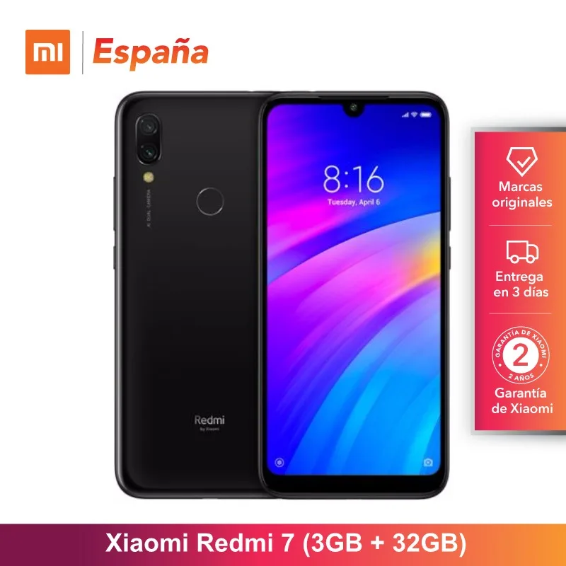 [Versión Global para España] Xiaomi Redmi 7 (Memoria interna de 32GB, RAM de 3GB, Batería de 4000mah)