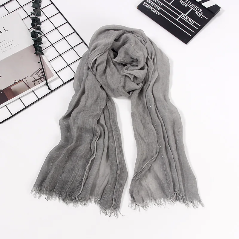 

New Fashion women winter and autumn cotton scarf demin bufandas brand big size scarves with shiny Sequins hijabs