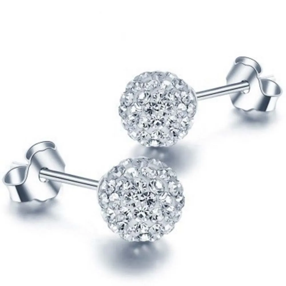 2017 Silver Color Double Balls Stud Earrings For Women Earings Silver