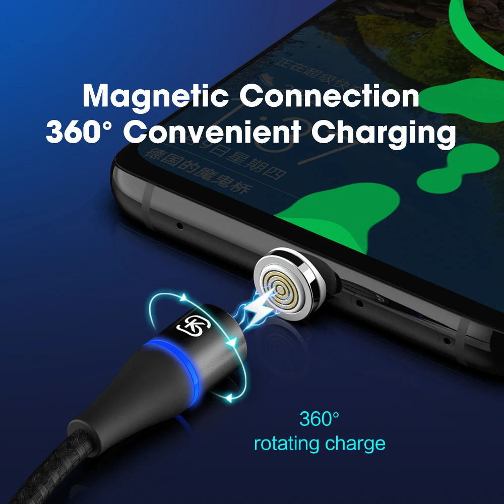 Магнитный кабель SIKAI 3 в 1 5A usb для быстрой зарядки и автомобиле Huawei honor view 20 USB C QC4.0 10