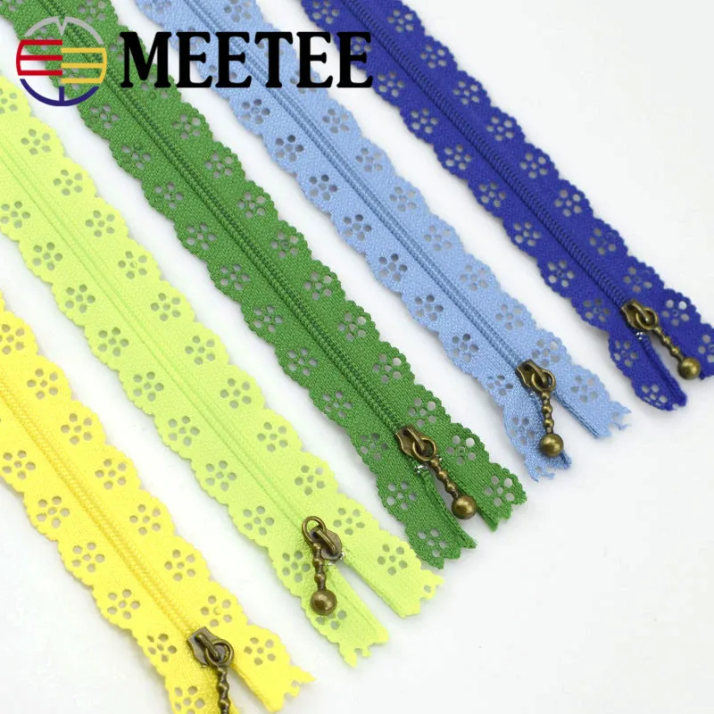 

10pcs/lots 3# 20cm Nylon Coil Beautiful Lace Zippers for DIY Tailor Sewing Tools Garment Accessories A4-1