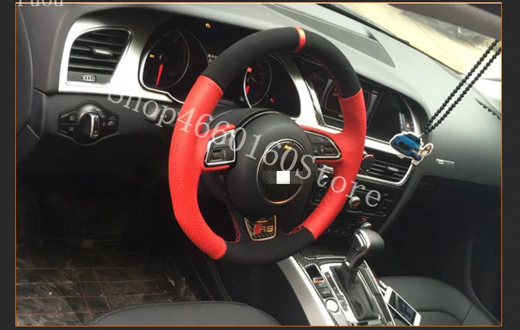 PUOU для Audi A1A3 ручная швейная крышка рулевого колеса анти-Бархатная строчка ручной набор для шитья на заказ