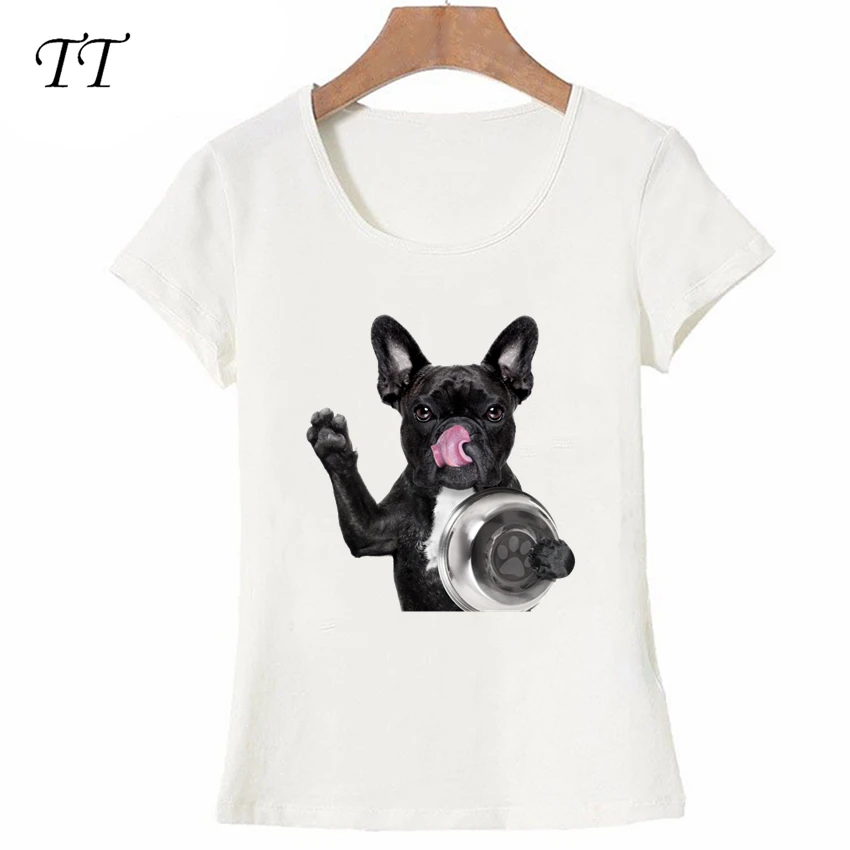 

2018 new fall Summer fashion women's Tops French Bulldog like champagne T-Shirt hipster dog design female T Shirt cute girl Tees