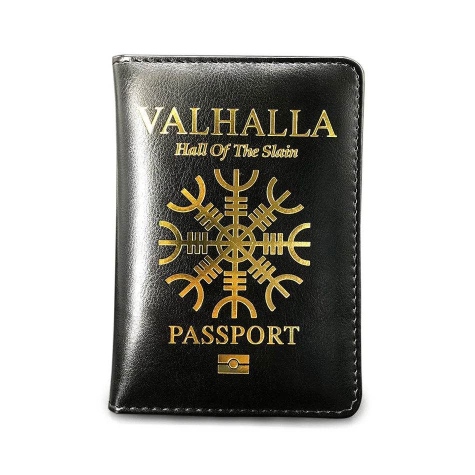 

Valhalla Passport cover Cover vikings Helmet of Horror Aegishjalmur Passport holder Gift for him Passport cover Travel