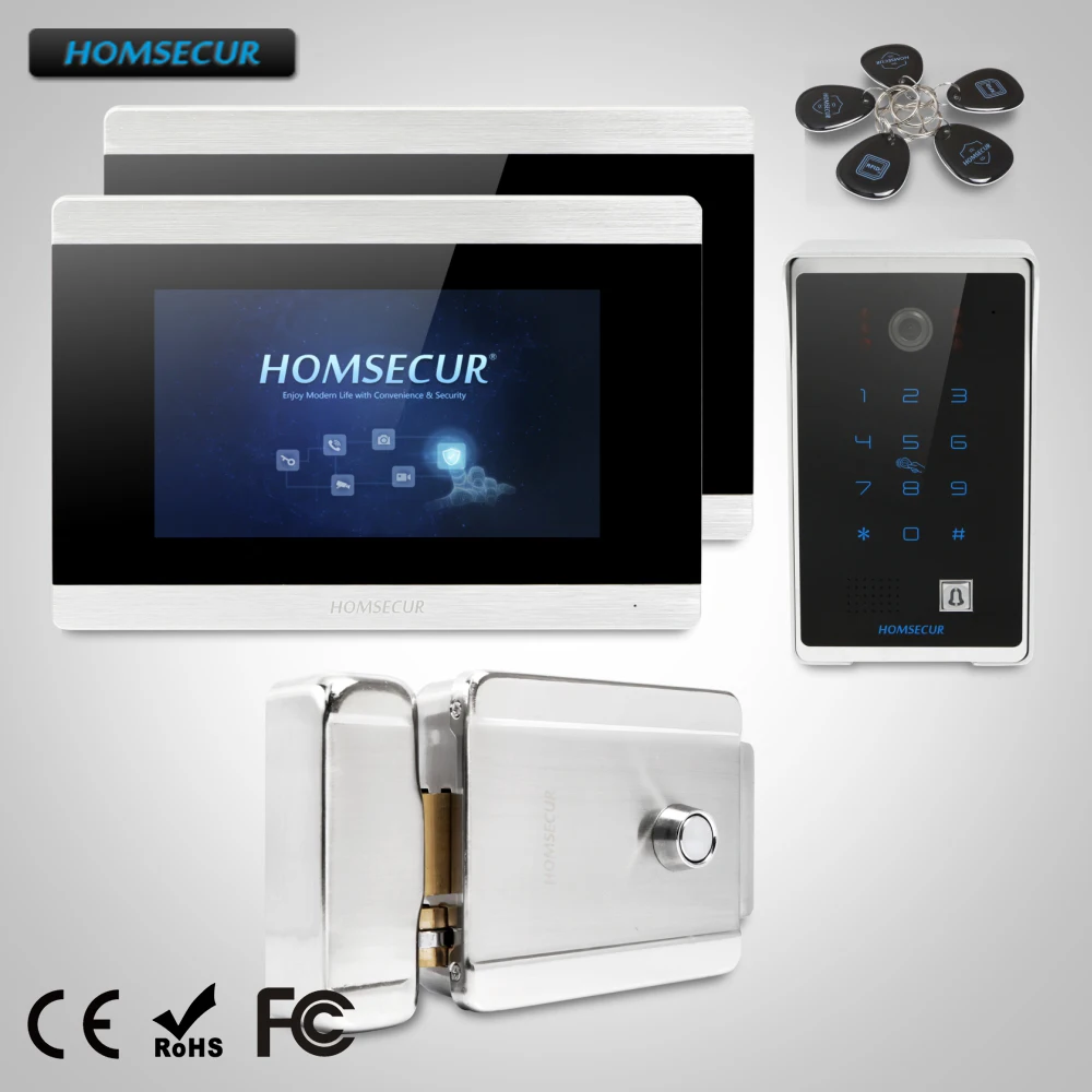 

HOMSECUR 7" Wired Video&Audio Home Intercom with Black Camera & Memory Monitor for House/Flat BC081 + BM715-S
