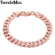 Trendsmax 9 мм круглая цепочка для мальчиков мужской браслет заполненный золотом браслет ювелирных изделий подарок GB213