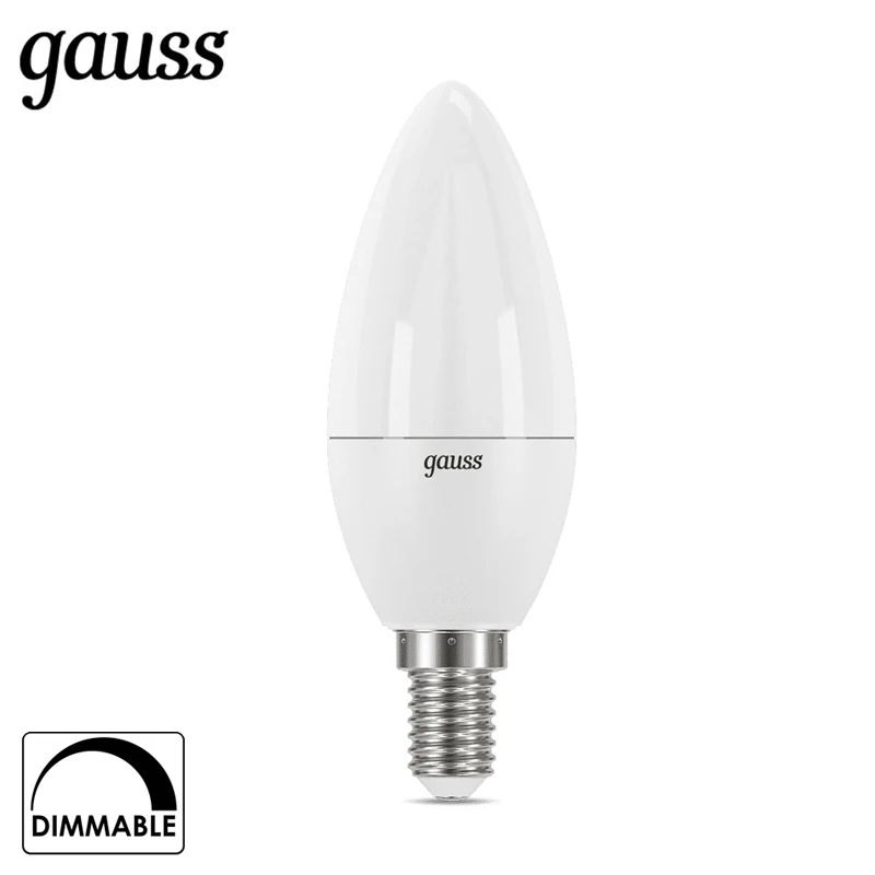 Лампа светодиодная свеча Gauss LED Candle dim E14 7W 3000К 4100К диммируемая 103101107 D 103101207 D|Светодиодные лампы и трубки| | АлиЭкспресс