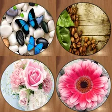 Else Blue Butterfly Pibk цветы кофе 3d нескользящие микрофибры круглые ковры для гостиной кухни спальни ванной комнаты