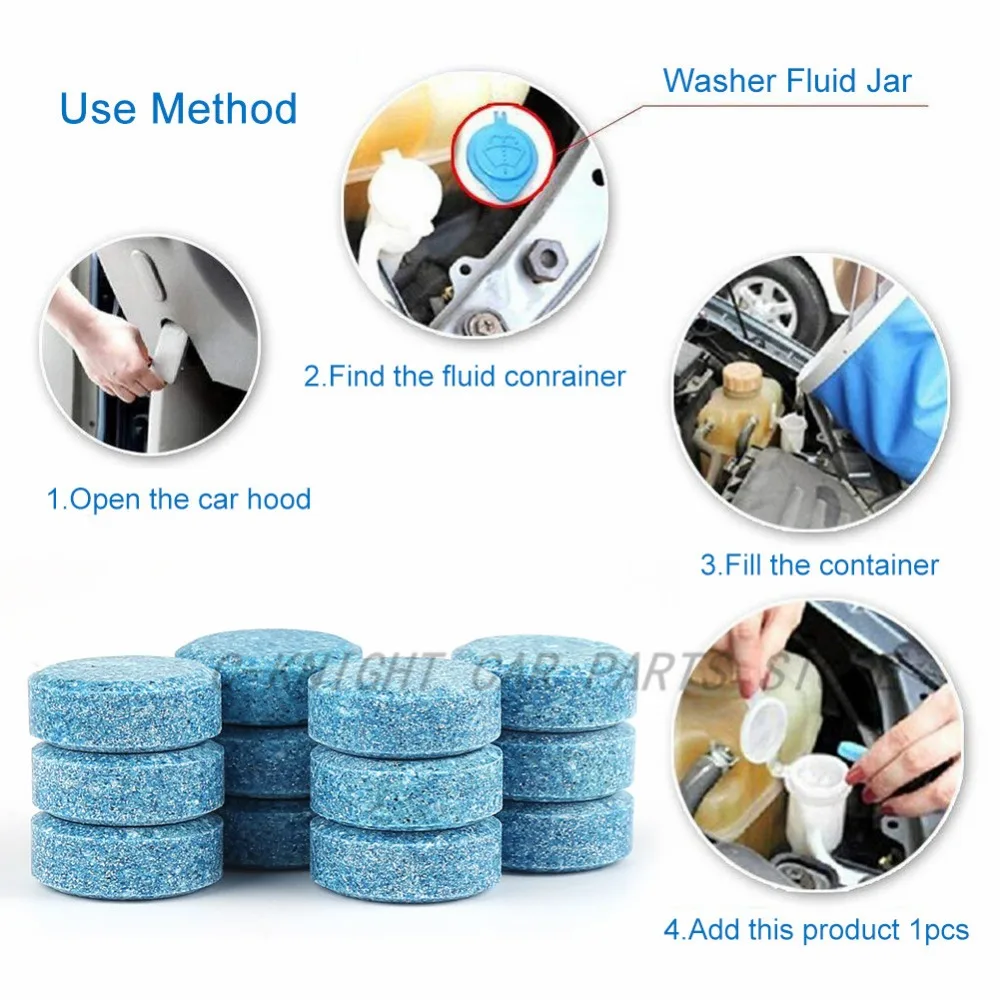 

50pcs/Set Liplasting Concentrate Effervescent Tablet For Auto Household Clean Car Windshield Glass Washer Strong Cleaning Tool