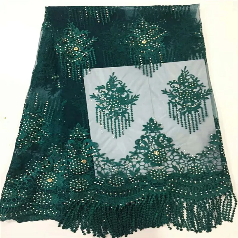 

High Quality Guipure Macrame African Wedding Net Lace Fabrics Green Bridal Embroidery Lace French Tulle Net Lace Fabrics X830-6