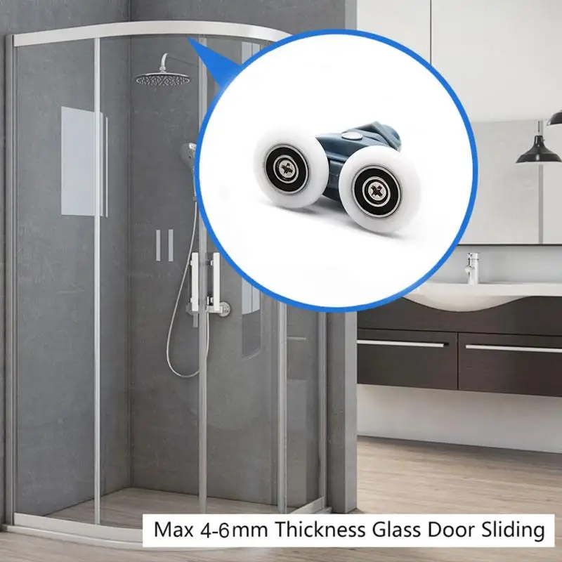 

Sliding Door Hardware Cabinet Roller 8pcs/set Diameter 23/25mm ABS Plastic Adjustable Double Swinging Pulley Wheel Shower Cabin