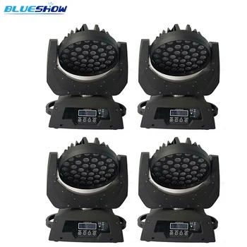 

No tax custom 4pcs/lot zoom wash LED Moving head 36x10W RGBW Wash Lights mixed 4 in 1 Quad stage lighting disco dj equipment DMX