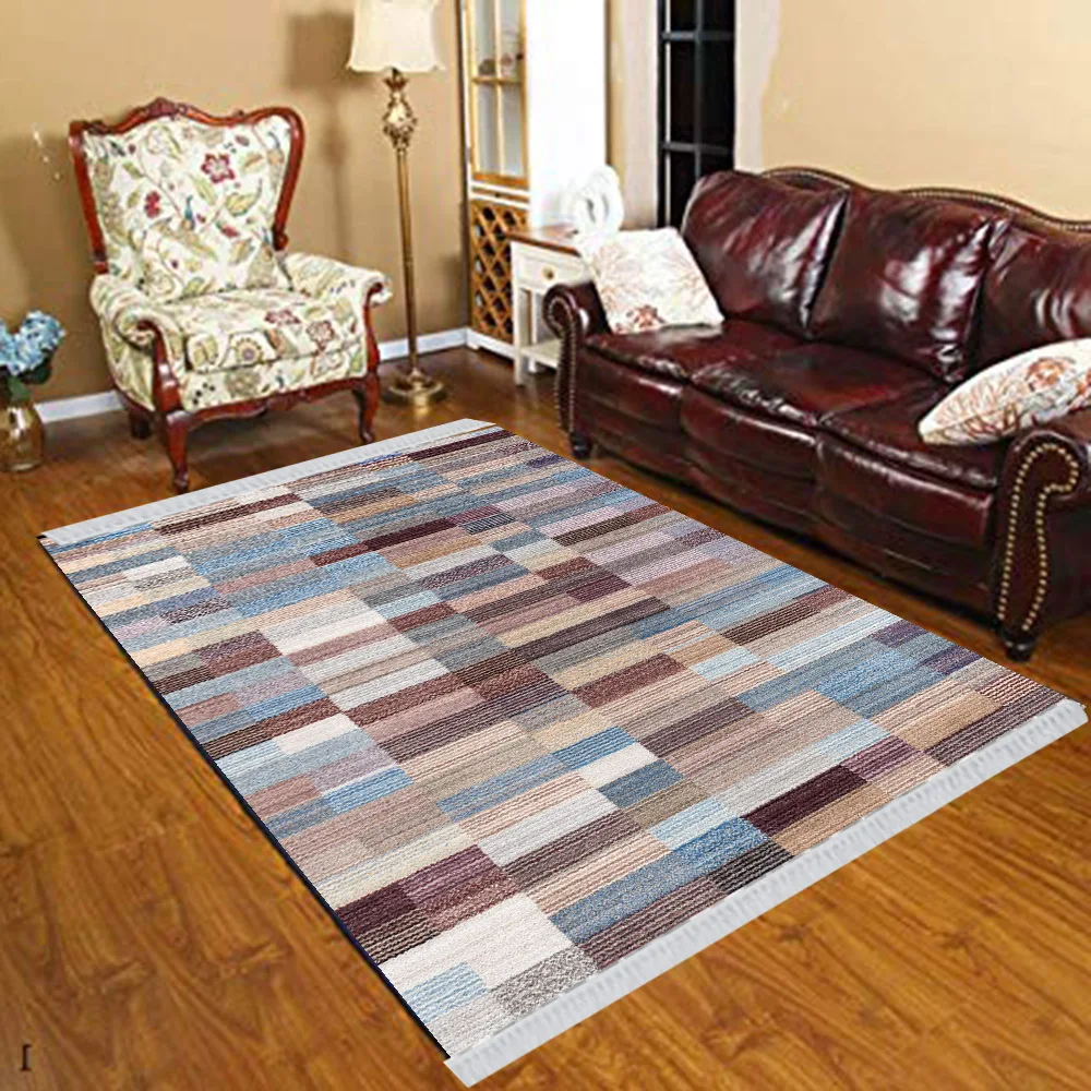 Else Nordec черно-белый ikat скандинавский геометрический 3d принт Противоскользящий килим моющийся декоративный килим Площадь Ковер богемный ковер