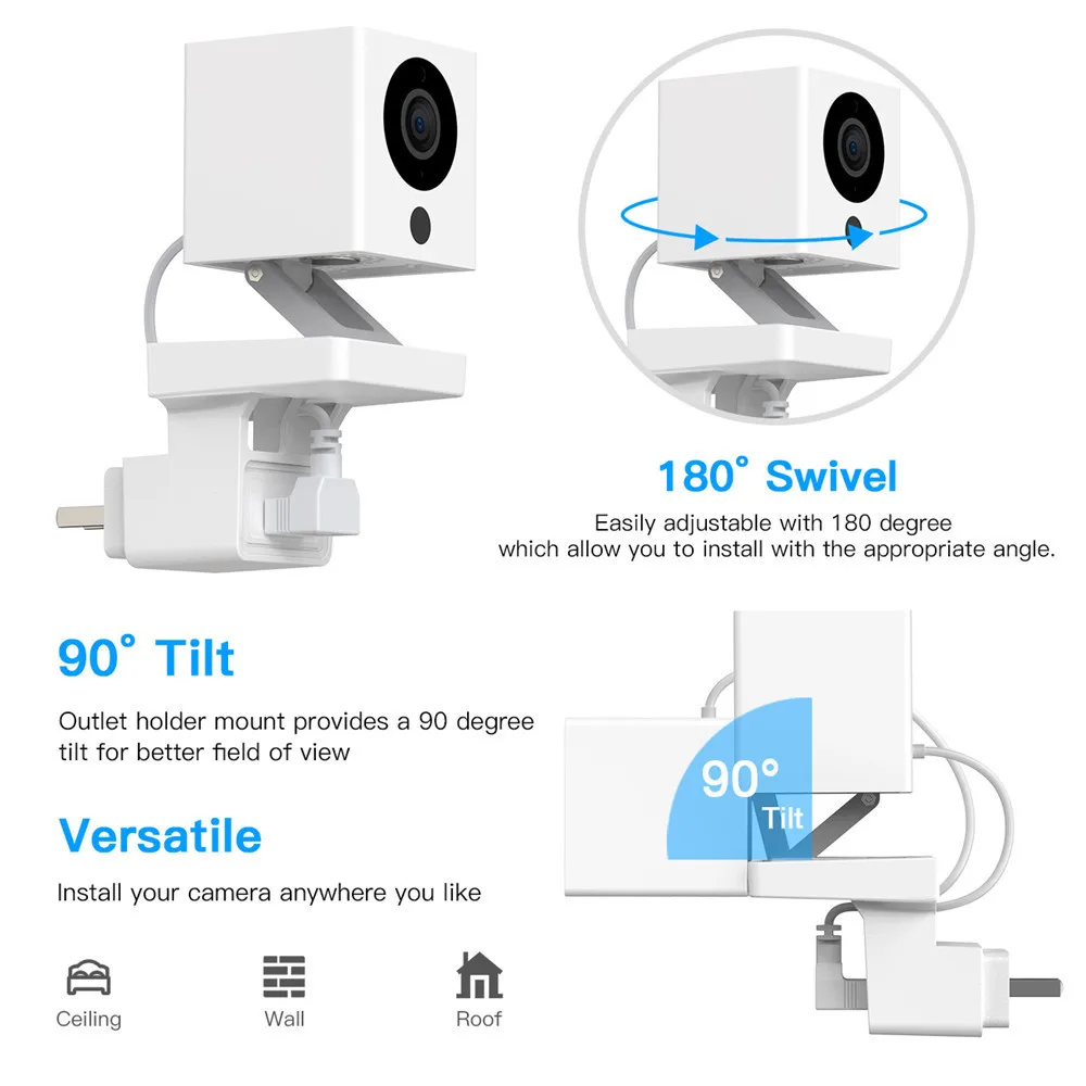 Wyze Cam настенное крепление, выход держатель крепление для камеры Wyze регулируемое крепление камеры наблюдения монтажные кронштейны 180 градусов поворотный