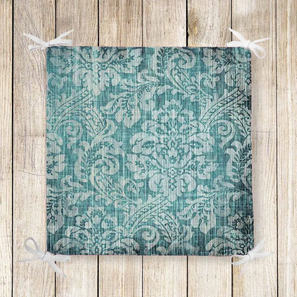 cheap Else Green White Ottoman Vintage 3d Print Chair Pad Seat Cushion Soft Memory Foam Full Lenght Ties Non Slip Washable Zipper