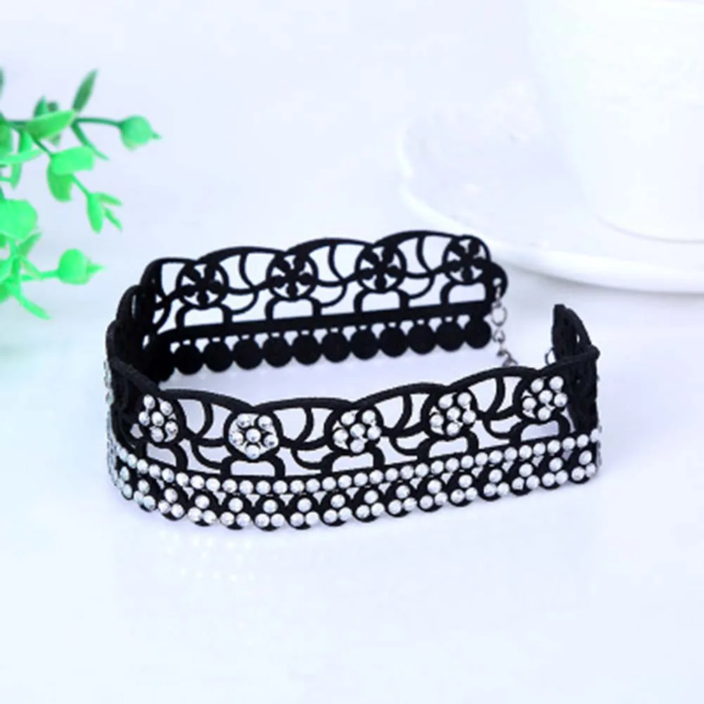 Fashion New Women Multi layer Crystal Flower Rhinestone Collar font b Necklace b font Choker font