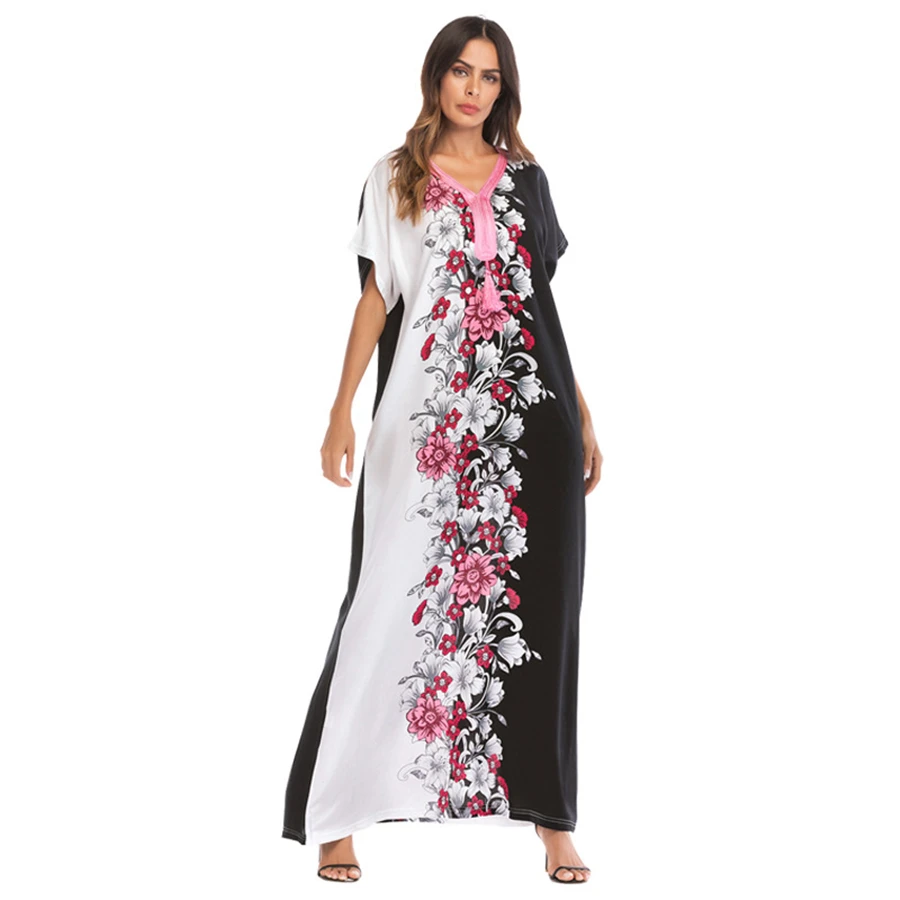 GuyuEra Новое Африканское платье для женщин Европейское и американское Вышитое Платье с принтом платье средней Восточной Арабской свободной