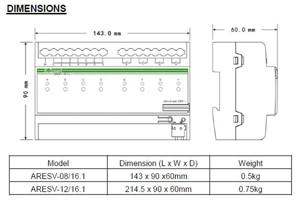 KNX Switch Actuator 8 fold 6A 3