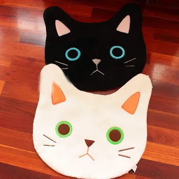 

68x68cm soft cartoon Black cat plush rug mat doormat white car carpet toilet anti slip mat pad home decor pet rug
