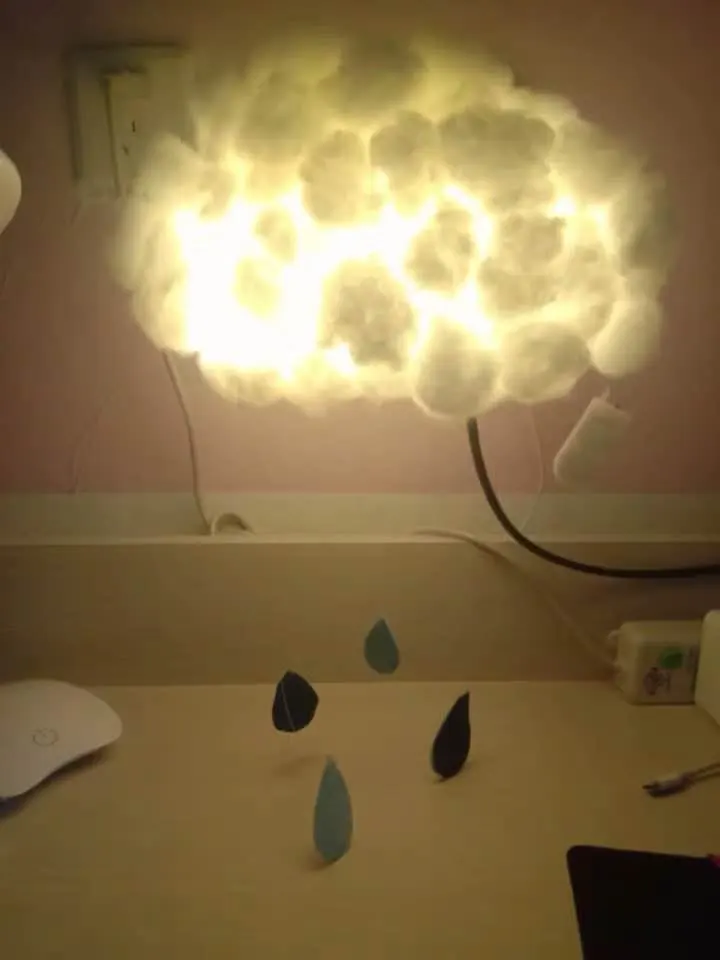 Diy Cute Cotton Cloud Shape Hanging Light Bohoshelf