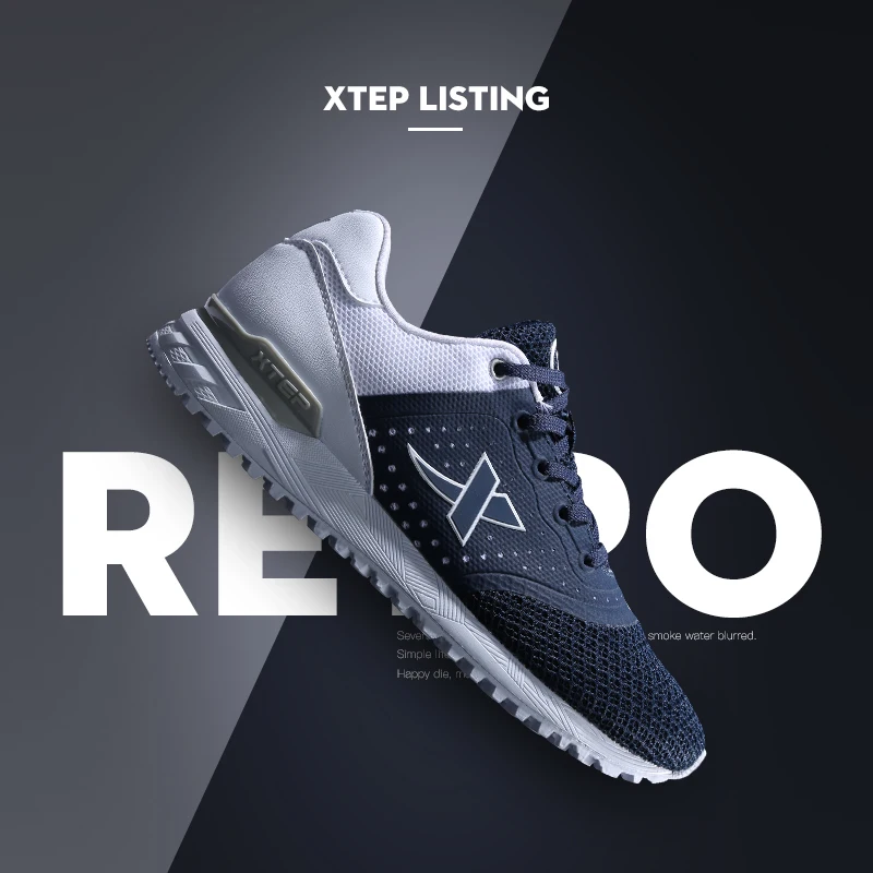 XTEP Original Brand Men's Light Weight Running Shoes Black Blue Sports Trainers Shoes Breathable Athletic Sneakers 983219329282 XTEP Original Brand Men's Light Weight Running Shoes Black Blue Sports Trainers Shoes Breathable Athletic Sneakers 983219329282
