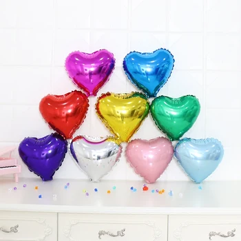 

1pcs 10inch Heart Aluminum Foil Helium Balloons Birthday Wedding Decoration Festival Party Decoration Children's Toys Gifts MIDU