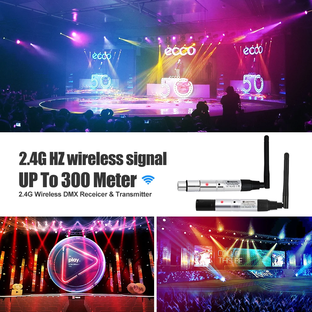 DMX512 Dfi DJ Disco 2.4G Wireless Transmitter light control 2.4G ISM DMX Wireless Receiver for LED lights Stage Light PAR Light dmx512 2 4g ism wireless receiver