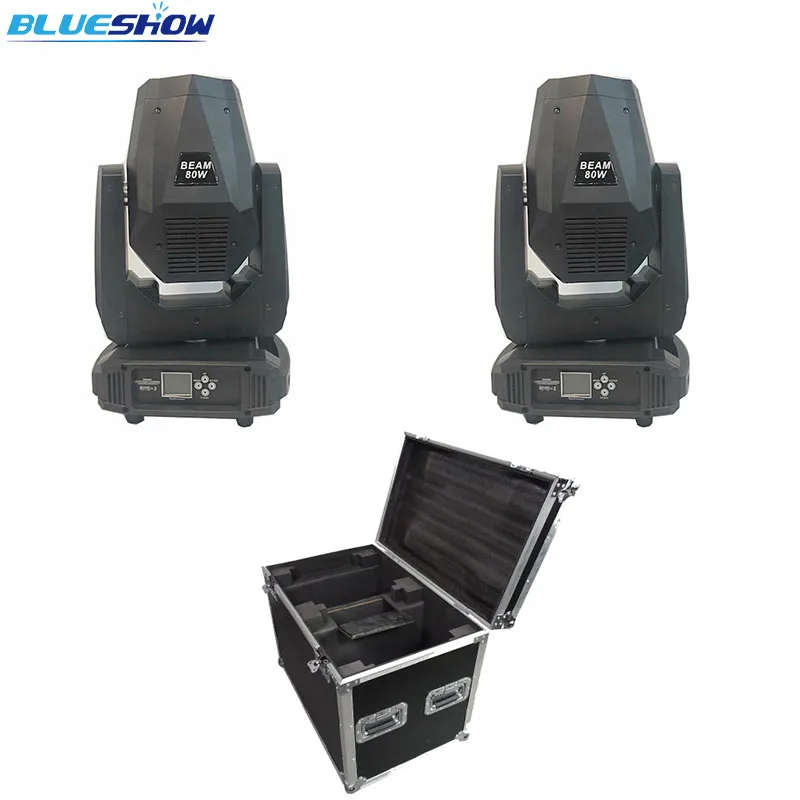 Нет налога на заказ по морю 2 шт/flightcase супер яркий луч Led 80 Вт белый движущийся