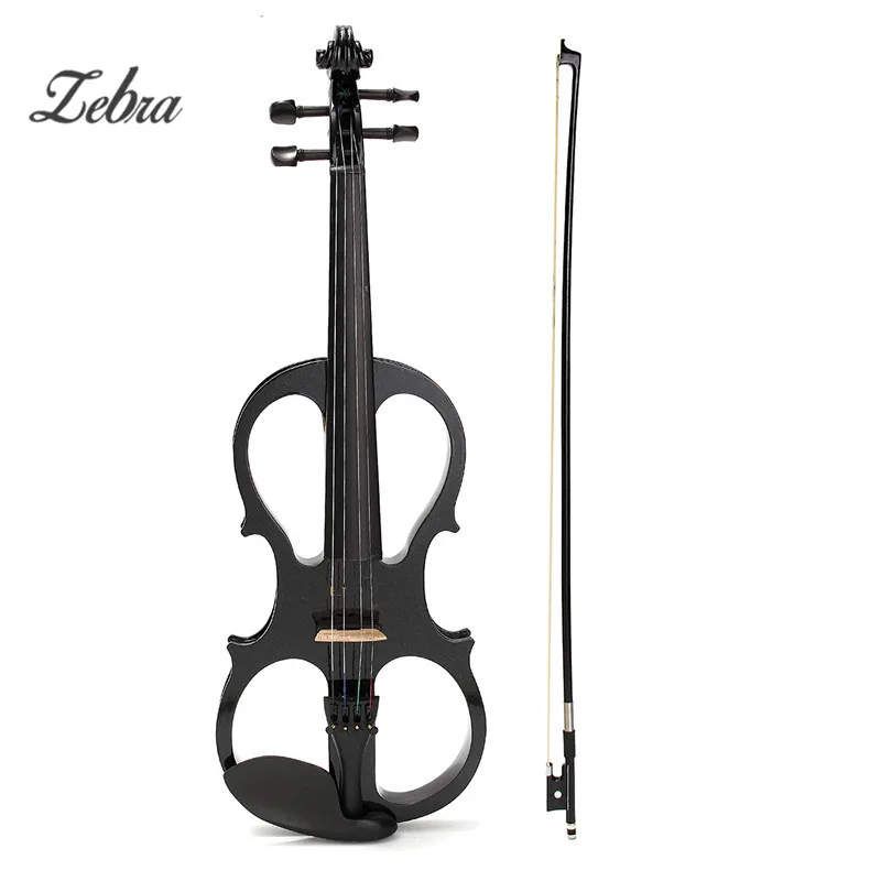 

Zebra New Arrival Musical Instruments 4/4 Maple Electric Violin Silent Wood Full Size with Ebony Fittings Cable Headphone&Case