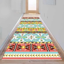 Else Aztec зеленый синий стрела этнический дизайн 3d принт Нескользящая микрофибра моющийся длинный коврик коврики для прихожей